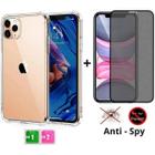 Kit Capa Capinha Transparente + Película 3D Privacidade para Iphone 11 Pro Max