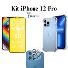 Kit Capa Capinha Transparente + Película de Cerâmica Fosca + Película Câmera Traseira para Iphone 12 Pro - HUANG