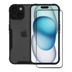 Kit Capa case capinha Dual Shock Sense e Pelicula Coverage 5D Pro Preta para iPhone 15 - Gshield