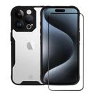 Kit Capa case capinha Dual Shock Sense e Pelicula Coverage 5D Pro Preta para iPhone 15 Pro Max - Gshield