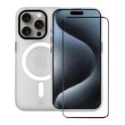 Kit Capa case capinha Magsafe Pro Transparente e Pelicula Coverage 5D Pro Preta para iPhone 15 Pro - Gshield