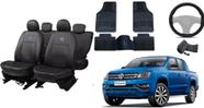 Kit Capa Couro Amarok 10-24 + Tapete + Volante de Alta Qualidade