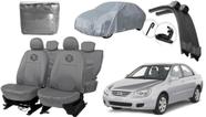 Kit capa couro Cerato 2003 a 2008 + limpador resistente