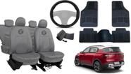 Kit capa couro cinza C3 Aircross 2021 a 2024 + conforto