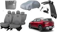 Kit capa couro cinza C3 Aircross 2021 a 2024 + proteção completa