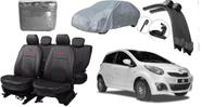 Kit capa couro Jac J2 2016-2024 + para-brisa + limpador