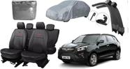 Kit capa couro Jac T6 2016-2020 + capa cobrir + detalhes limpador