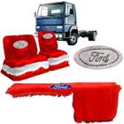 Kit Capa De Banco Painel Chinil Vermelho Ford Cargo 02 08 - Olímpia Pesados