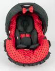 Kit capa de bebê conforto e redutor - vermelho bola preta