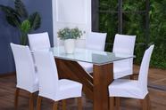 Kit Capa de Cadeira 4 Peças Sala de Jantar Protege o Estofado Renova o Visual Malha Gel Branca