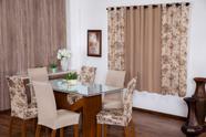 Kit Capa de Cadeira 4 Peças Sala de Jantar Protege o Estofado Renova o Visual Malha Gel Mista 2 Floral Avelã Bege