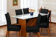 Kit Capa de Cadeira 4 Peças Sala de Jantar Protege o Estofado Renova o Visual Malha Gel Preta