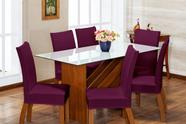 Kit Capa de Cadeira 6 Peças Sala de Jantar Protege o Estofado Renova o Visual Malha Gel Vinho