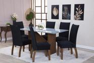 Kit Capa de Cadeira 6 Peças Suede Veludo Sala de Jantar Protege o Estofado Renova o Visual Preto