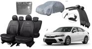 Kit Capa de Couro + Capa de Cobrir para Honda Civic 20-24 + Limpador