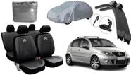 Kit Capa de Couro Citroën C3 2003 a 2012 + Capa de Cobertura e Limpador de Parabrisa para Seu Carro