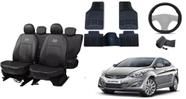 Kit Capa de Couro Elantra 14-18 + Tapetes + Volante Personalizado