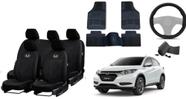 Kit Capa de Couro HR-V 15-24 + Tapete + Capa de Volante Personalizada