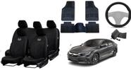 Kit Capa de Couro para Honda Civic 16-21 + Tapetes e Capa de Volante de Alta Performance