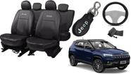 Kit Capa de Couro para Jeep Compass + Volante e Chaveiro (2010-2018) - Aero Print