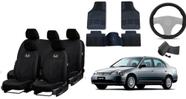 Kit Capa de Couro + Tapete + Capa de Volante para Honda Civic 99-06