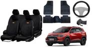 Kit Capa de Couro Tracker 2013-2021 + Tapete + Capa de Volante de Luxo