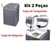 Kit Capa De Máquina De Lavar Roupas (10 A 12kg) E Capa De Tanquinho - C/ Zíper Impermeável