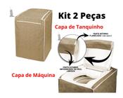 Kit Capa De Maquina De Lavar Roupas (13 a 16 Kg) e Capa De Tanquinho - C/Zíper Impermeável