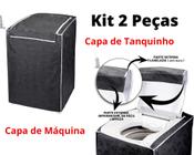 Kit Capa De Maquina De Lavar Roupas (13 a 16 Kg) e Capa De Tanquinho - C/Zíper Impermeável