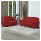 Kit Capa De Sofá Lisa 3 E 2 Lugares Cor Preto