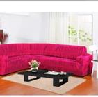 Kit Capa de Sofa Para Canto Elasticada Malha Gel Pink