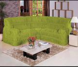 Kit Capa de Sofa Para Canto Elasticada Malha Gel Verde