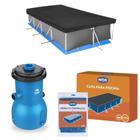 Kit Capa e Forro para Piscina 6200 L Mor + Bomba Filtrante 110v 3028 L/H ( Piscina Nao Inclusa)