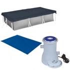 Kit Capa + Forro para Piscina de 3700 Lts Mor + Bomba Filtrante 110v 2200 L/H