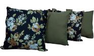 Kit Capa Para Almofada Floral Gorgurinho Verde 4 Peças