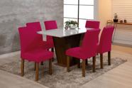 Kit Capa Para Cadeira De Jantar 4 Lugares Malha Gel Com Elástico Pink