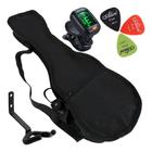 Kit Capa Para Ukulele Tenor C/ Palheta Afinador Suporte Carbon