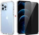 Kit Capa + Película Privacidade Cerâmica Fosca Para iPhone 15 / 15 Plus / 15 Pro /15 Pro Max