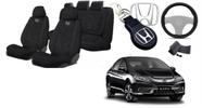 Kit Capa Personalizada Estofado City 16-19 + Volante + Chaveiro