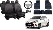 Kit Capa Picanto 2006 a 2019 + Tapete + Capa de Volante Alta Qualidade e Durabilidade