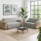 Kit Capa Protetor de Sofá Retratil 2 e 3 Lugar Reclinável com Porta Objetos 5 Lugares Matelado