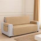 Kit Capa Protetor De Sofá Retratil Reclinável 4 Lugares King com Viés Matelado Com Bolso Lateral Varias Cores