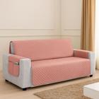 Kit Capa Protetor De Sofá Retratil Reclinável 4 Lugares King com Viés Matelado Com Bolso Lateral Varias Cores