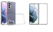 Kit Capa Reforçada Compatível Samsung Galaxy S21 FE S21FE + Película De Vidro 3D 5D 9D
