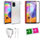 Kit Capa Reforçada Galaxy A31 + Pel 3D + Carregador Turbo