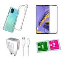 Kit Capa Reforçada Galaxy M51 + Pel 3D + Carregador Turbo