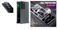 Kit Capa Reforçada + Película De Nano Gel + Película Da Lente Câmera Samsung Galaxy S21 Ultra