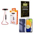 Kit Capa Samsung A03 + Fone Esportivo E Película De Vidro 3D