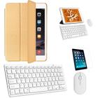 Kit Capa Smart Case Dourado / Teclado e Mouse branco e Película para iPad 2019 7a Geração 10.2"