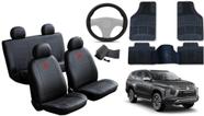 Kit Capa Sob Medida Pajero Sport 2018 a 2024 + Tapete Durável e Volante de Couro de Alta Qualidade